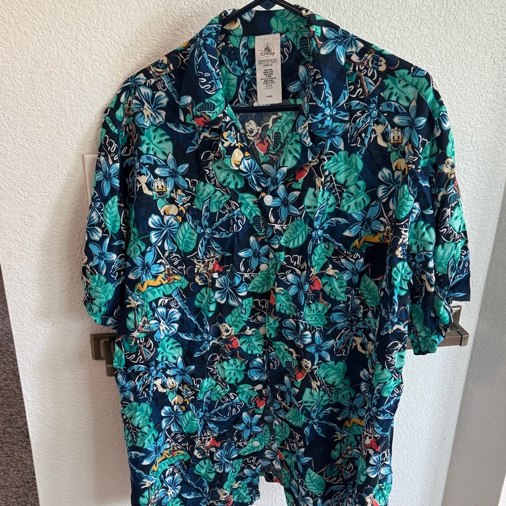 Disney Blue and Green Floral Top